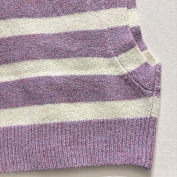 For love & lemons maud crop sweater vest purple striped NEW - Picture 11 of 12